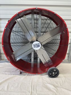 MAXX AIR Cooling Fan: 36 in Blade Dia, 120V AC, Mobile, 1/2 hp, Direct Drive, Steel