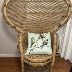 1970s Bamboo and rattan peacock chair