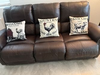 LEATHER SOFA AND LEATHER CHAIR 