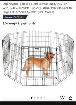 Metal dog playpen,  fence