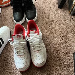 Nikes Men Size 9 Black Size 9 $85 ((White & Red size 8.5 $85…Sold) Size 4 Black & Red, Big kids Jordan's are sold