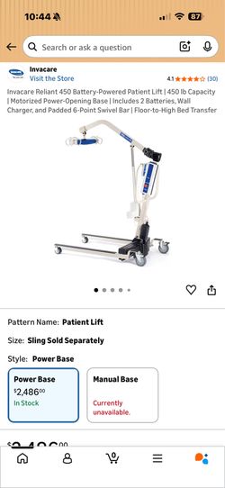 Brand new Hoya lift Invacare 450