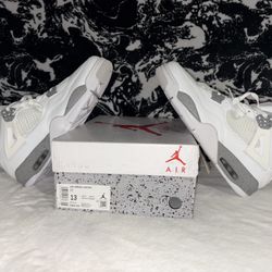 NEW Size 13 Men Jordan 4 Retro White Oreo 