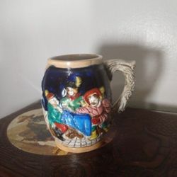 HAND PAINTED PORCELAIN/ CERAMIC CUP / MUG 8 OZ FL / AND ONE SMALL  3" 