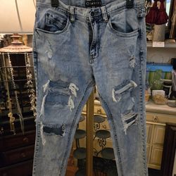 WB # 1069 Womens Empyre Ripped Denim Jeans 32x29