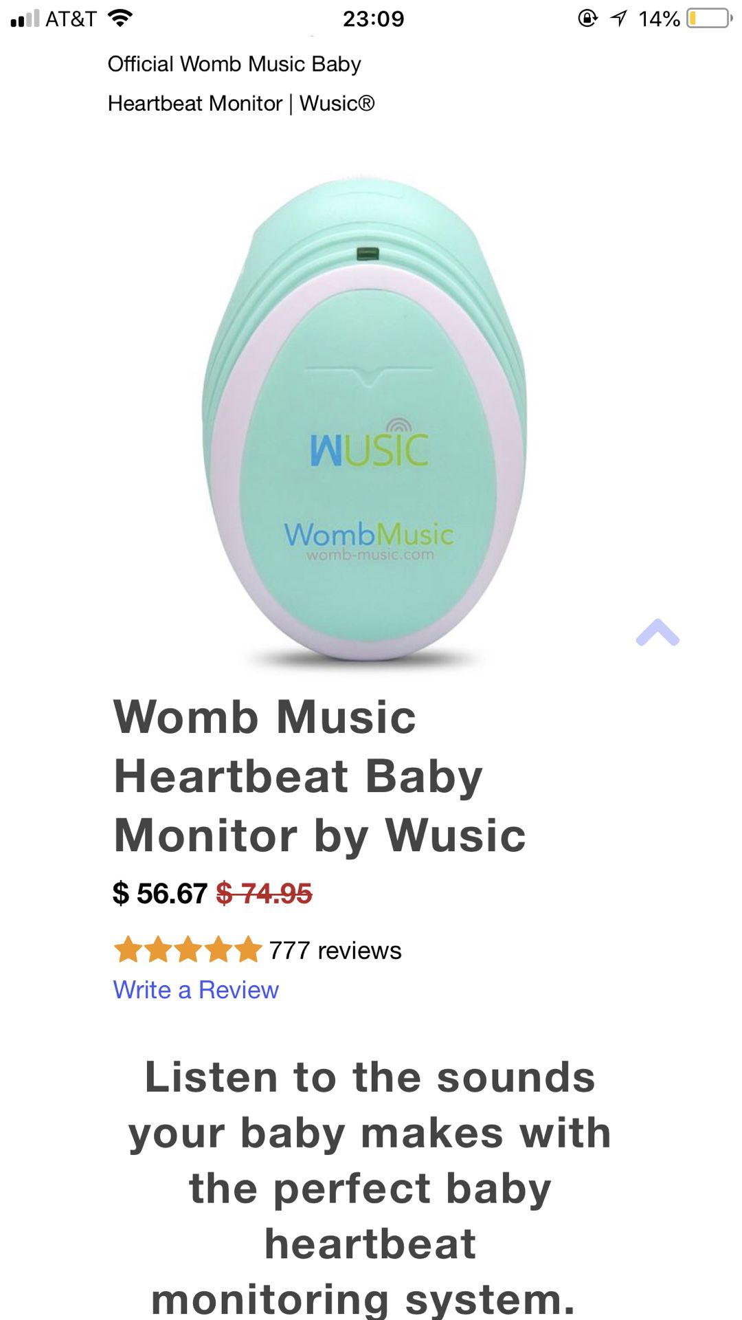 Womb Music Baby Heartbeat Monitor