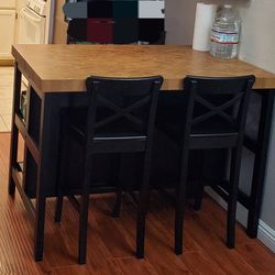 Kitchen island and 2 chairs