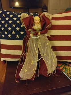 Angel tree topper, Christmas decor, vintage Angel.