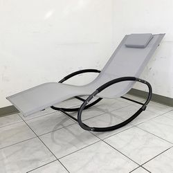 (Brand New) $45 Outdoor Rocking Zero Gravity Chair Patio Lounge Chair Recline Rocker for Backyard Pool w/ Pillow