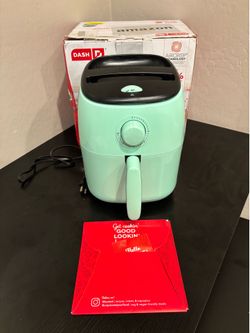 Dash Tasti-Crisp Digital Air Fryer, 2.6 Quart, Aqua Small Compact Basket Style Air Fryer for One or Two People, Auto Shut Off, Adjustable Temperature,