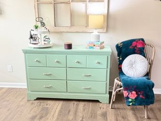Refurbished Sage/Mint Green Farmhouse Dresser