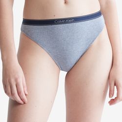 NWT! Calvin Klein Women's Pure Ribbed Cheeky Bikini -Blue Chambray Heather