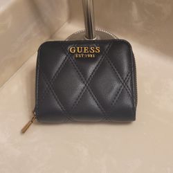 Guess Black and Gold Quilted Wallet 