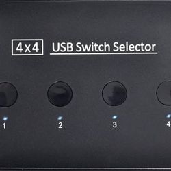 USB 3.0 Switch Selector 4 Port PCs Sharing 4 Devices for Keyboard Mouse Scanner Printer