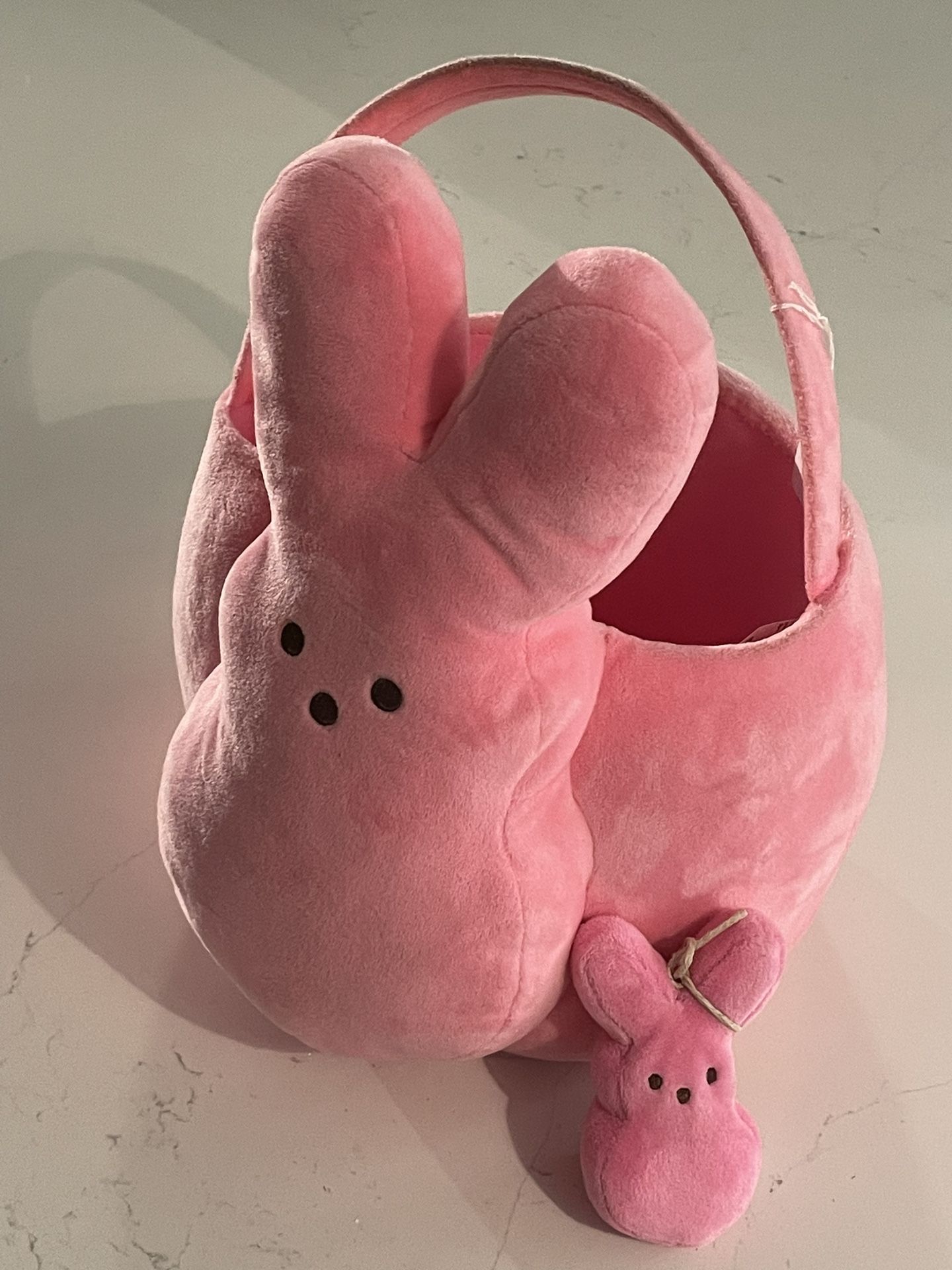 Pink, Plush, Peeps Easter Basket With Mini Peep