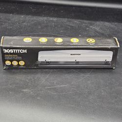Bostitch Office Premium 3 Hole Punch 12 Sheet Capacity Metal Rubber Base