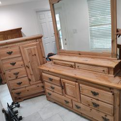Set of Two Dressers (1 with mirror)