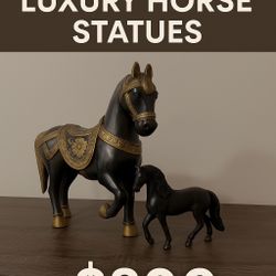 Luxury Solid Iron Horse Statues – Premium Decorative Set
