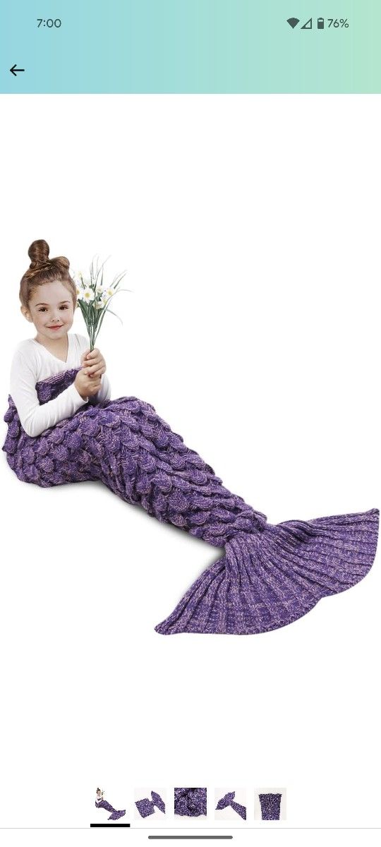 Kid Mermaid Tail Blanket