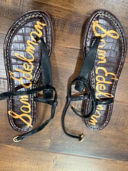 Sam Edelman Black Thong Sandals