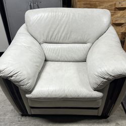 White Leather Couch 