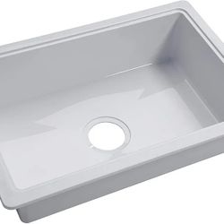 Lippert Single Kitchen Gallery Acrylic RV Sink 25"×17"×6.6" For 5th Wheel Travel Trailer Camper 