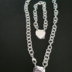 925 Sterling Silver Necklace and Bracelet 