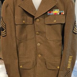WWII U.S. Army Dress Uniform Jacket Master Sargent With Ribbons
