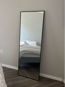 Large Black Full-Length Floor Mirror – 79” × 22”