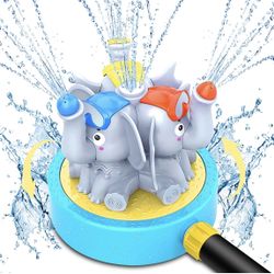 Sprinkler for Kids and Toddler, Backyard Spinning Elephants Outdoor Water Sprayer Toys Ideal Gifts for 3 4 5 6 7 8 Years Old Boy Girl - Splashing Fun 