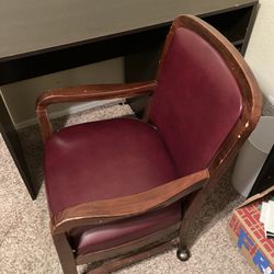 Rolling Desk Chair w/Custom Re-upholster - $25