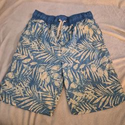 Ocean & Coast Belk Men's Tropical Palm Leaf Swim Trunks Board Shorts Blue White