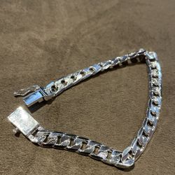 Sterling silver cuban link 10 mm Bracelet 925