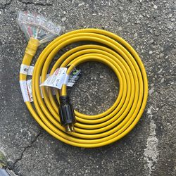 30-Amp Generator Power Cord with 3-Outlet Adapter – 125/250V to 120V