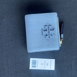 Tory Burch McGraw Mini Wallet – Cloud Blue