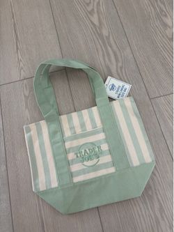 Trader Joe’s Striped Mini Canvas Tote Bag
