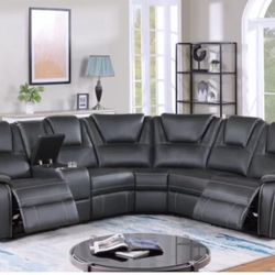 NEW! Super Comfy Leather POWER Sofa Recliner Sectional 