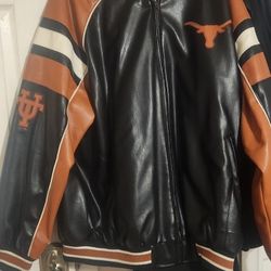 A Leather Texas Longhorns Jacket 