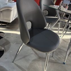 GREY Leather Dining Room CHAIRS 😍😍