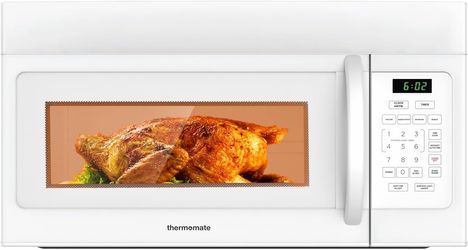 ThermoMate 30" Over-the-Range Microwave Oven with 1.7 Cu. Ft. Capacity, 1000 Cooking Watts, One-Touch Cooking Options, 300 CFM, LED Lighting, White 1.