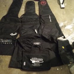 Guitar Cases And Bags With A Lot Of Guitar String