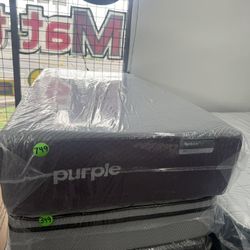 TWIN XL PURPLE RESTORE MATTRESS & BOX SPRING BED SET