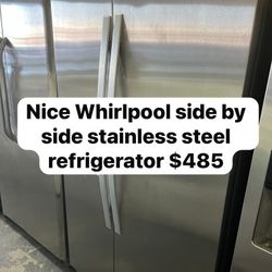 Nice Whirlpool Side By Side Stainless Steel Refrigerator 