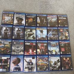 24 PS4 Games Used Very Good Condition  (Like New)