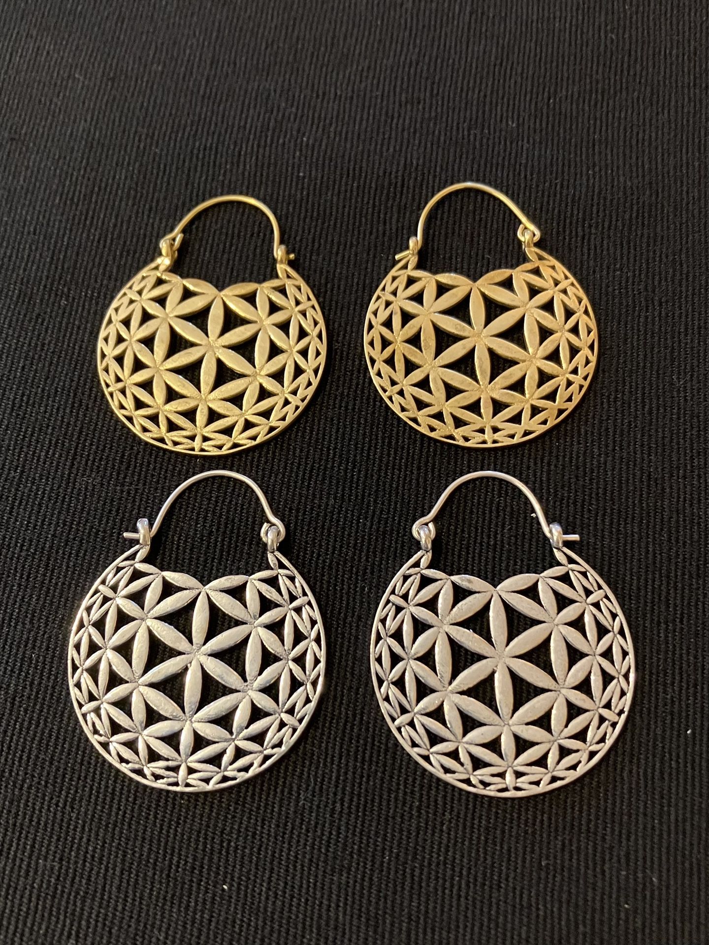 Flower of Life Earrings silver or gold(brass)