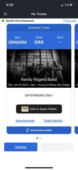 2 Tickets To Randy Rogers Band 