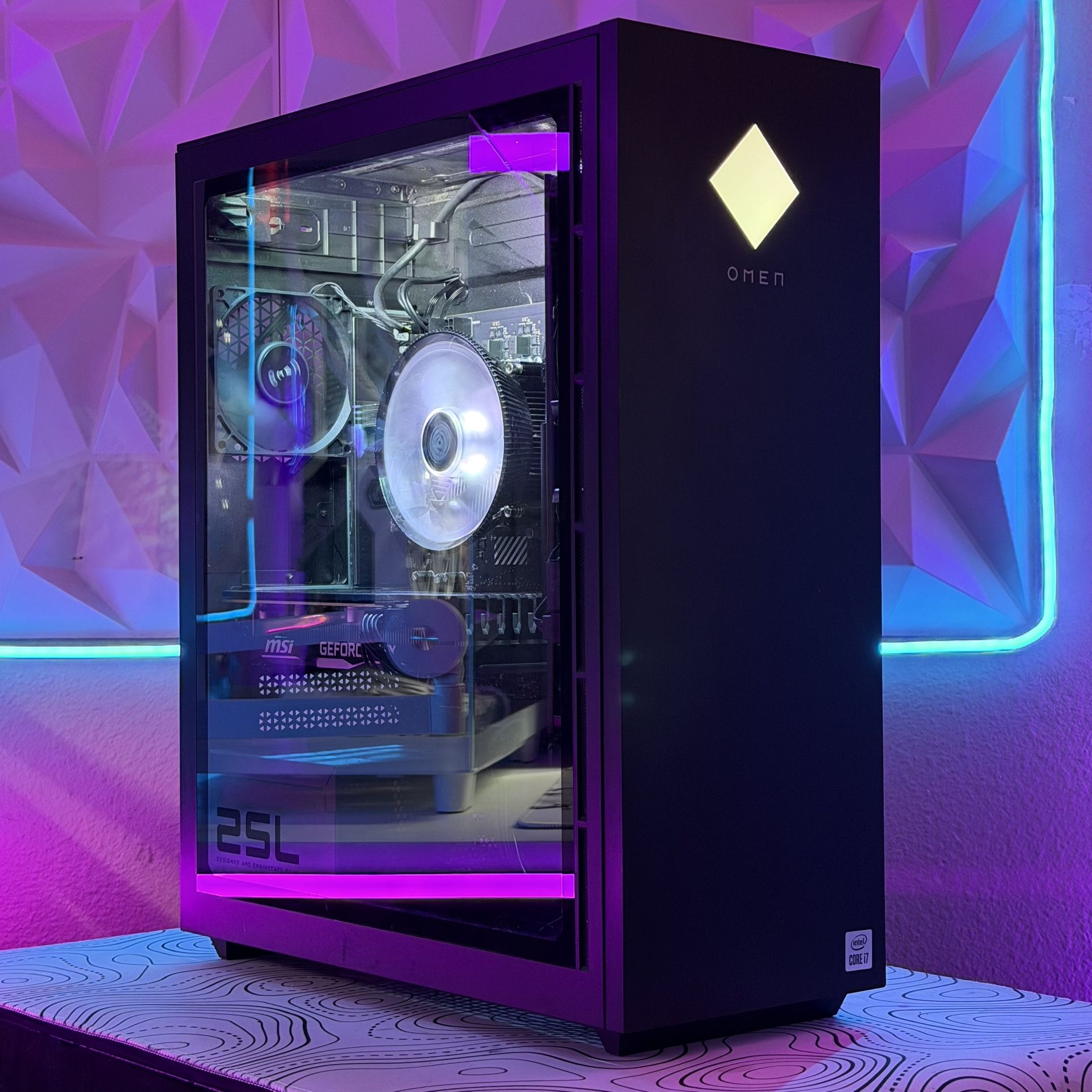 HP Omen 25L Gaming PC Desktop Computer Intel I5 GTX 1660ti