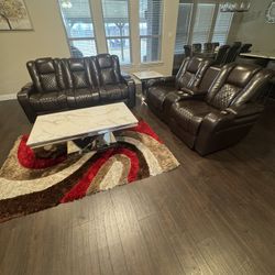 Leather Recliner Sofa Loveseat Set