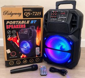 Ridgeway 15” Bluetooth Party Speaker + Microphone & Remote – Like New