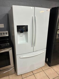 White 3 door refrigerator warranty included ✅
